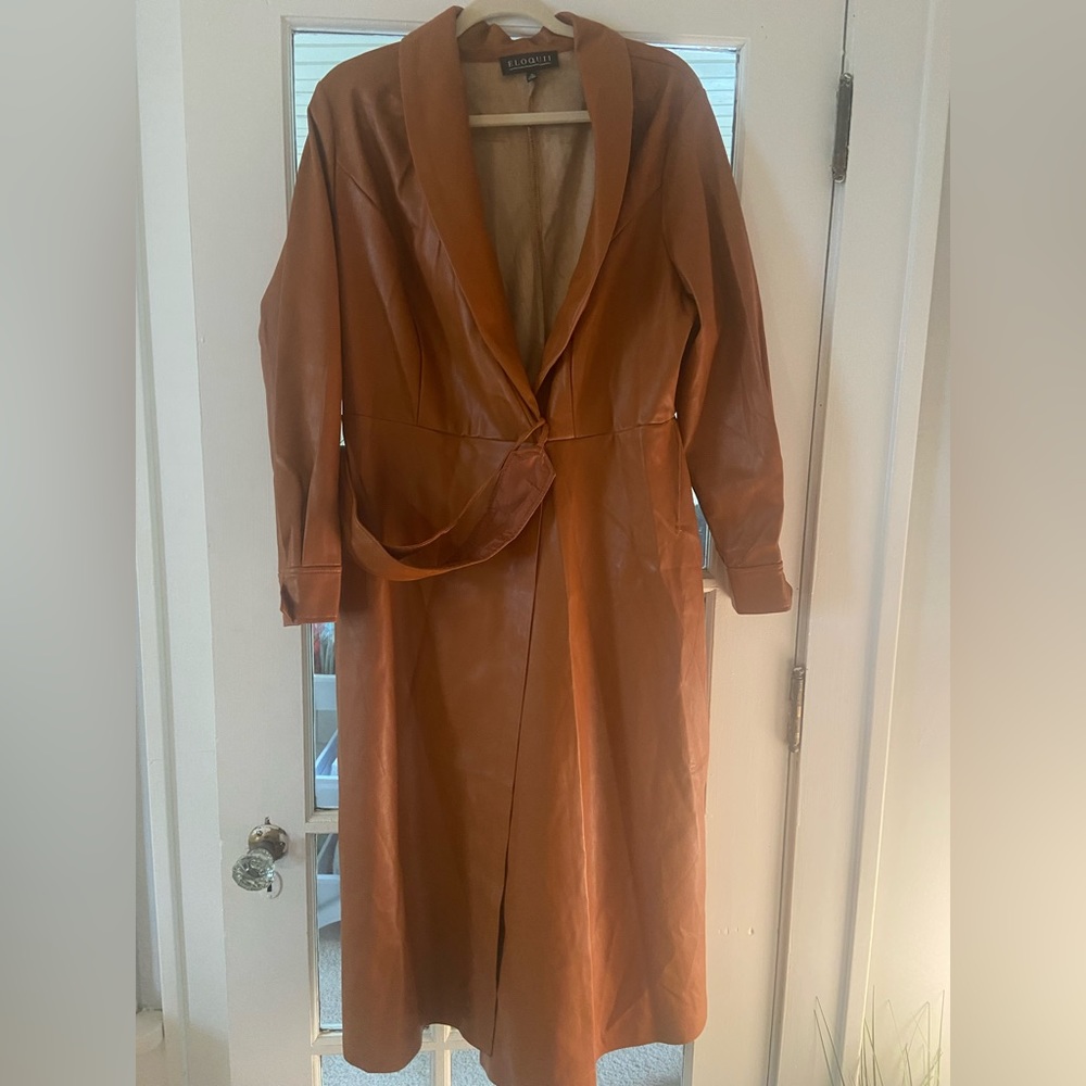 NEW ELOQUII Vegan Leather Faux Wrap Dress